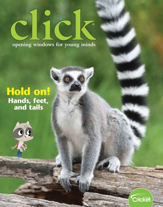 CLICK Magazine September 2020: Hold On! Hands, Feet, and Tails for Kids 3-6