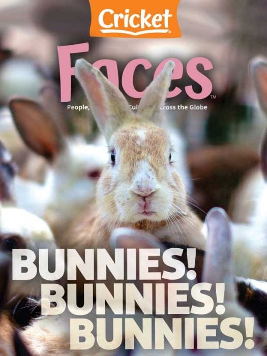 FACES Magazine January 2023: Bunnies! Bunnies! Bunnies! for Kids 9-14