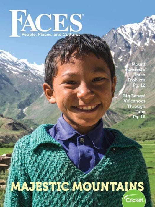 FACES Magazine September 2018: Majestic Mountains for Kids 9-14